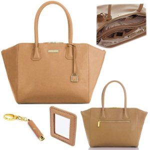 NWOT Joy & Iman City Best Friend Satchel Purse tote Tan  No Accessories